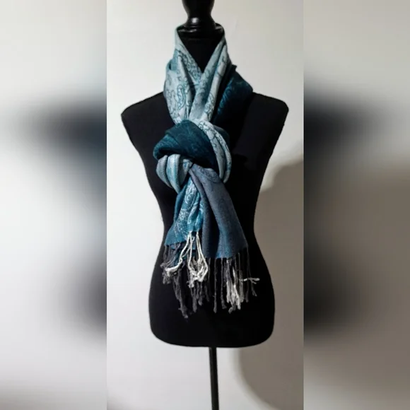 Pashmina | Colors Turquoise/Teal/Gray - Picture 1 of 5